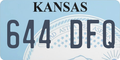 KS license plate 644DFQ