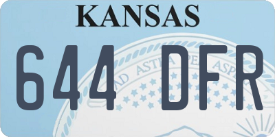 KS license plate 644DFR