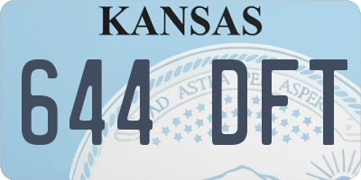 KS license plate 644DFT