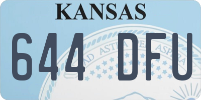 KS license plate 644DFU