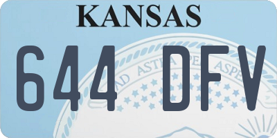 KS license plate 644DFV