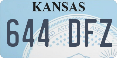 KS license plate 644DFZ