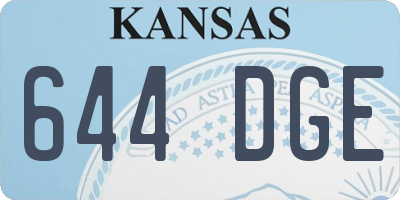 KS license plate 644DGE