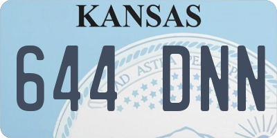 KS license plate 644DNN