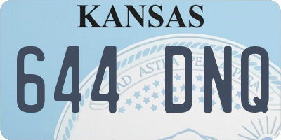 KS license plate 644DNQ