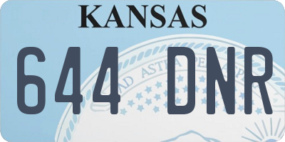 KS license plate 644DNR