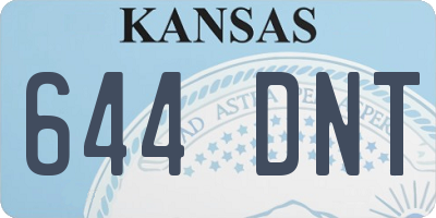 KS license plate 644DNT