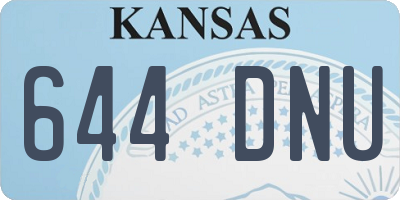 KS license plate 644DNU