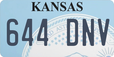 KS license plate 644DNV