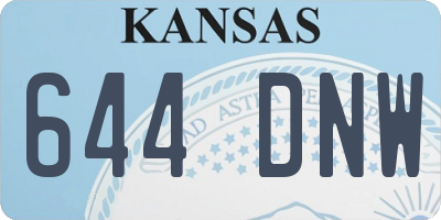 KS license plate 644DNW