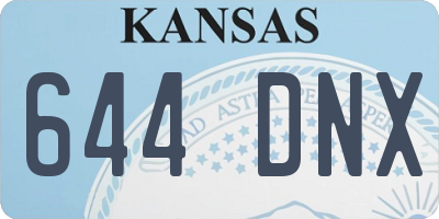 KS license plate 644DNX