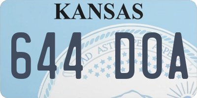 KS license plate 644DOA