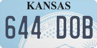 KS license plate 644DOB