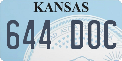 KS license plate 644DOC