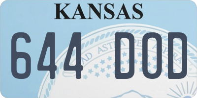 KS license plate 644DOD