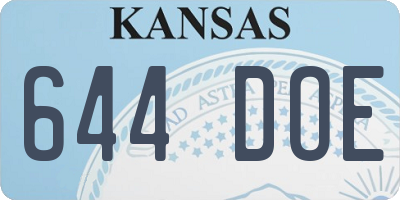 KS license plate 644DOE