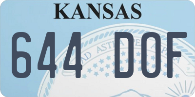 KS license plate 644DOF