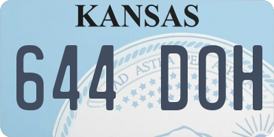 KS license plate 644DOH