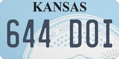 KS license plate 644DOI