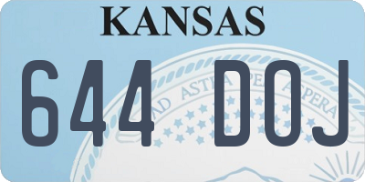KS license plate 644DOJ
