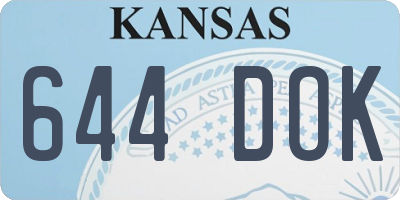 KS license plate 644DOK