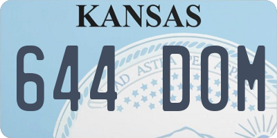 KS license plate 644DOM