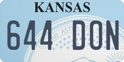 KS license plate 644DON