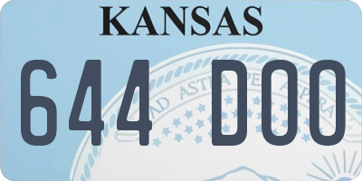 KS license plate 644DOO