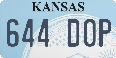 KS license plate 644DOP