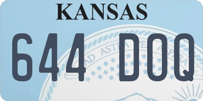 KS license plate 644DOQ