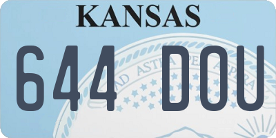 KS license plate 644DOU