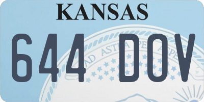 KS license plate 644DOV