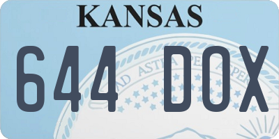 KS license plate 644DOX