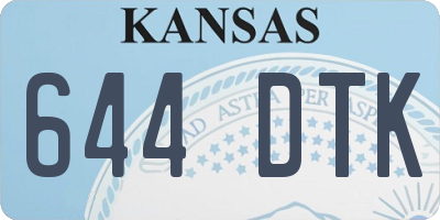 KS license plate 644DTK