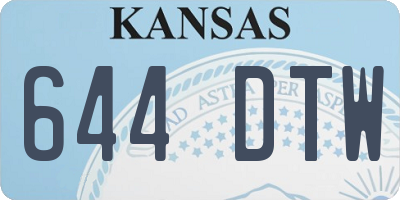 KS license plate 644DTW