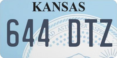 KS license plate 644DTZ