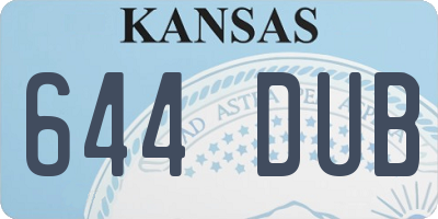 KS license plate 644DUB