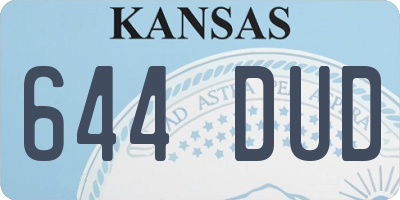 KS license plate 644DUD