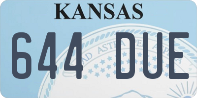 KS license plate 644DUE