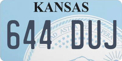 KS license plate 644DUJ