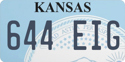 KS license plate 644EIG