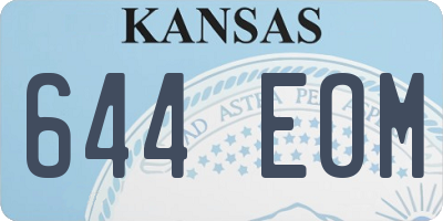 KS license plate 644EOM