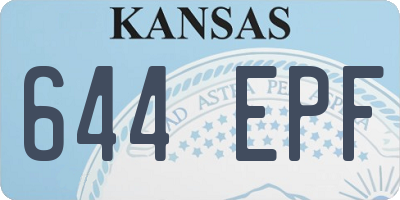 KS license plate 644EPF