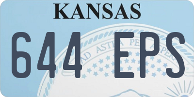 KS license plate 644EPS