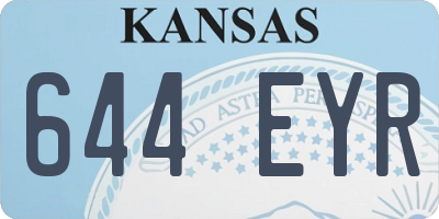 KS license plate 644EYR