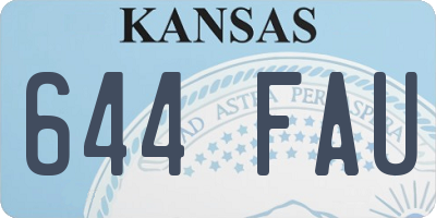KS license plate 644FAU