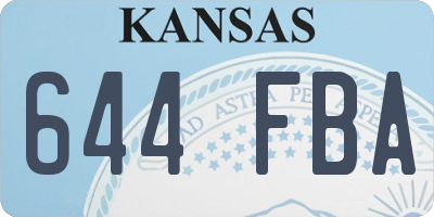 KS license plate 644FBA