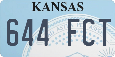 KS license plate 644FCT