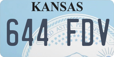 KS license plate 644FDV
