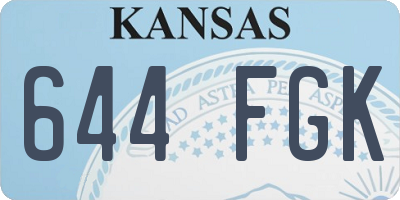 KS license plate 644FGK